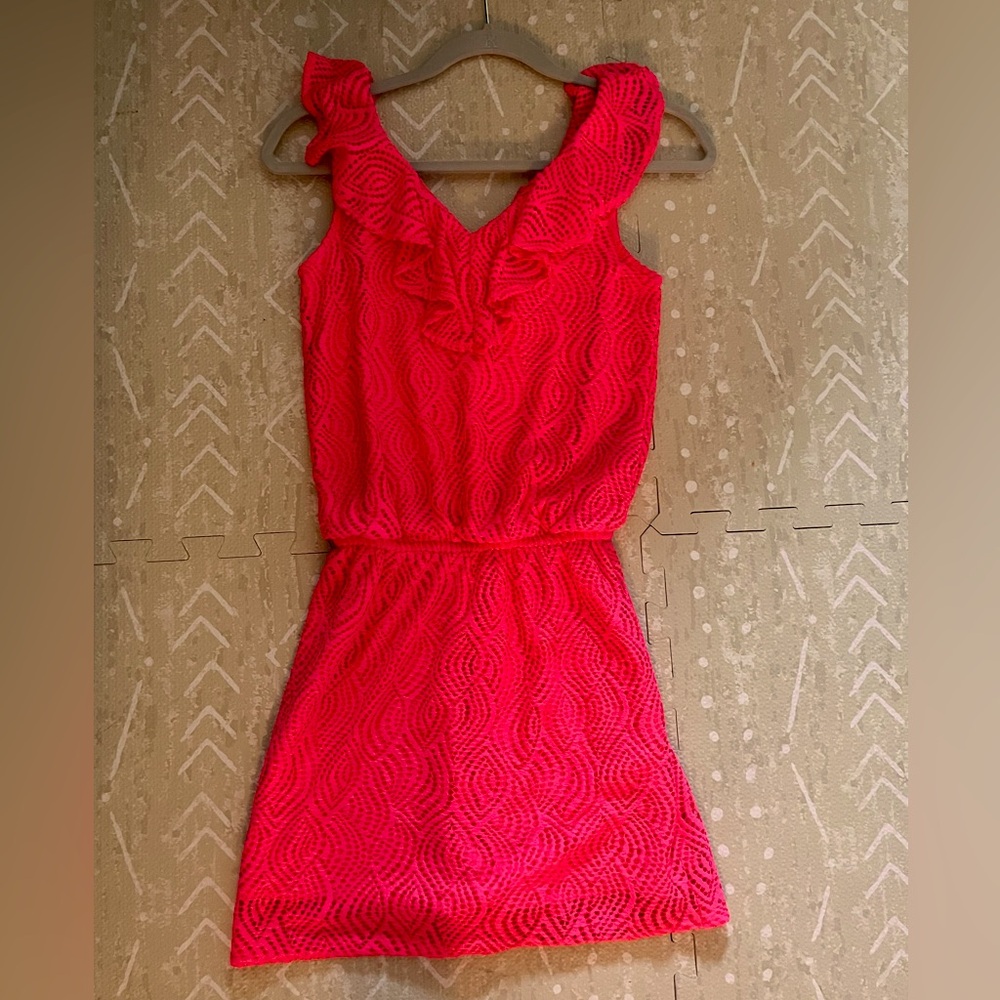 Lilly Pulitzer magenta eyelet romper